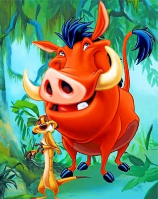 Timon And Pumbaa Paint By Numbers - Numeral Paint Kit