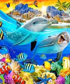 ACENGXI Paint by Number Fish Paint by Numbers Kits for Adults Kids Fish  Animal DIY Canvas Painting by Numbers Animal Fish DIY Acrylic Painting Kits