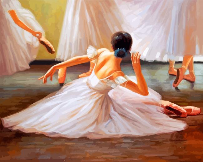 Colorful Ballet Dancer Painting By Numbers Kit DIY Acrylic Paint