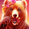 Bear And Flowers Paint by numbers