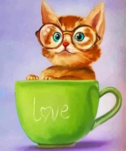 Cat In Cup Paint by numbers