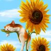 Cat on Sunflower paint by number