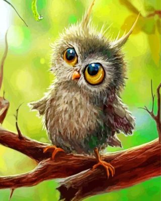 Cute Baby Owl Paint By Numbers - Numeral Paint Kit