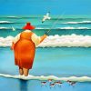 Fat Woman Fishing Paint by numbers