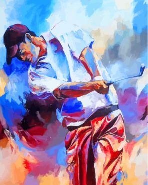 Golf player art paint by number