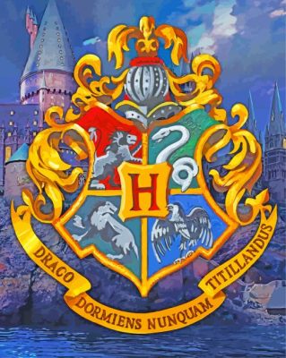 Harry Potter Hogwarts Logo Paint By Numbers - Numeral Paint Kit