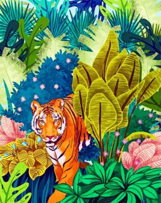 TIGER IN THE JUNGLE - DIY Adult Paint By Number Kit – DAZZLE CRAFTER