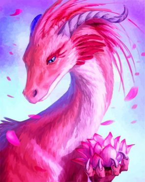 Pink Dragon Paint by numbers