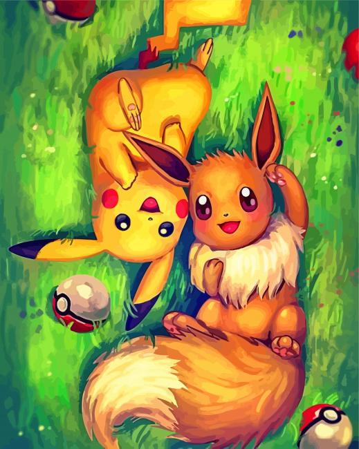 Aesthetic Eevee Pokemon Anime - Paint By Numbers - Painting By Numbers