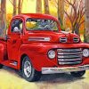 Red Pick Up Truck Paint by numbers
