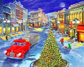 Snow Christmas City Paint by numbers