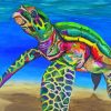 Tropical Colorful Sea Turtle Paint by numbers