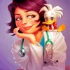 cute-nurse-with-her-little-friend-paint-by-numbers