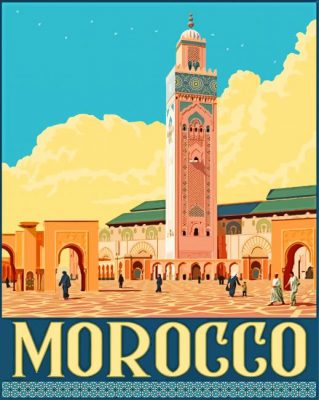 Hassan II Mosque Casablanca paint by numbers