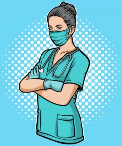 Illustration Medical Nurse Paint By Numbers