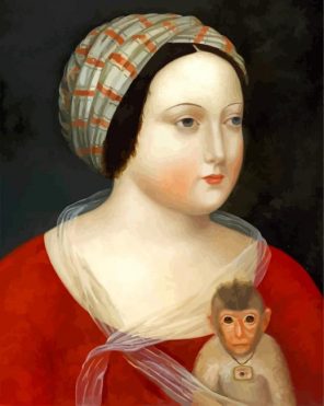 woman-and-her-little-monkey-paint-by-numbers