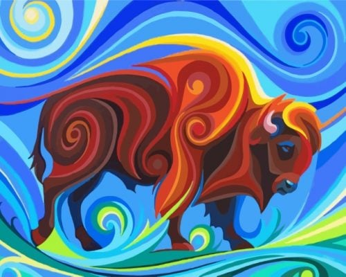 Abstract Buffalo Paint by numbers