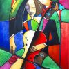 Abstract Cello Player Paint by numbers