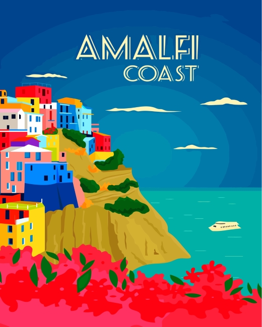 Amalfi Coast Italy - Cities Paint By Number - Paint by numbers for adult