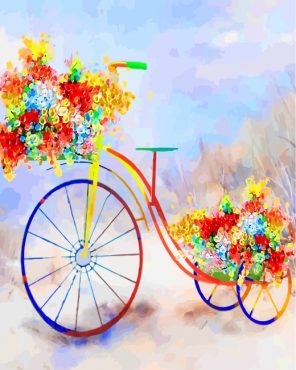 Bike And Flowers Paint by numbers