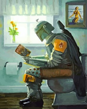 Boba Fett In Toilette Paint by numbers