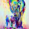 Colorful Elephants Art Paint by numbers