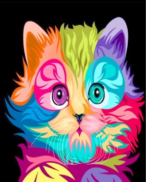 Colorful Kitten Paint by numbers
