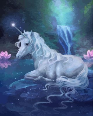 Fantasy White Unicorn Paint by numbers