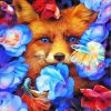 Fox With Fish And Flowers Paint by numbers