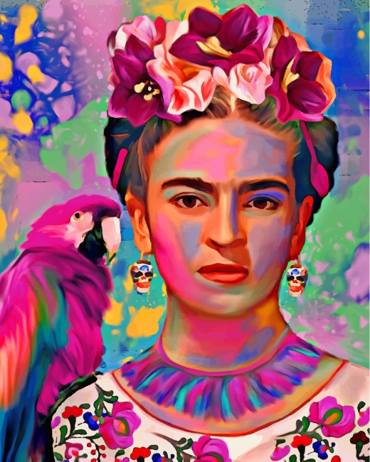 Frida Kahlo And Parrot Paint By Numbers - Numeral Paint Kit