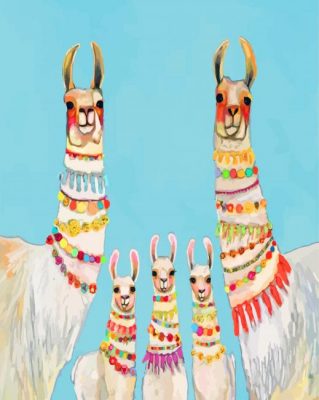 Llama Family Paint by numbers