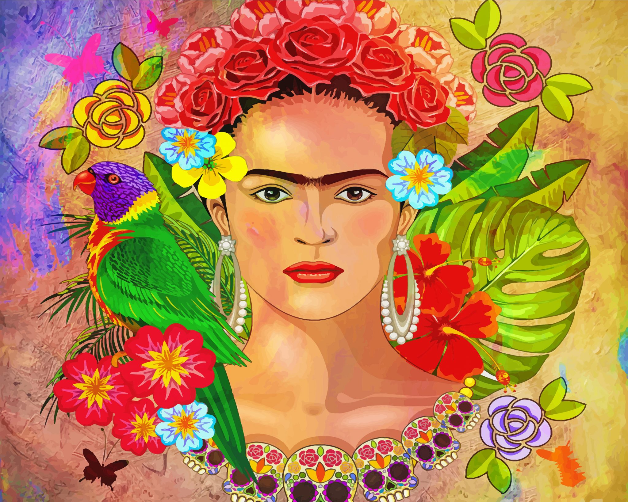 Frida Paint by Number, Frida Kahlos Painting, Frida Canvas Paint Kit, Paint  by Numbers Kit for Adult With Frame 
