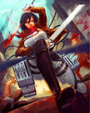 Mikasa Ackerman Attack On Titan Paint by numbers