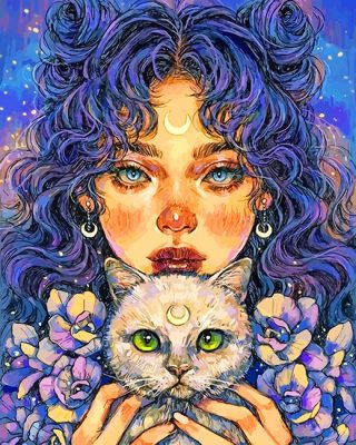 Moon-girl-and-her-cat-paint-by-numbers