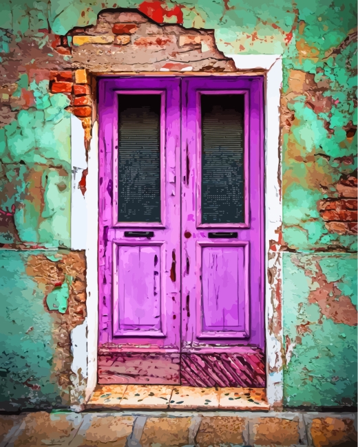 Old Purple Door Paint By Numbers - Numeral Paint Kit