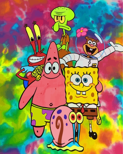SpongeBob Characters Paint By Numbers - Numeral Paint Kit