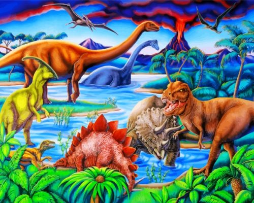 Wild Dinosaurs Paint by numbers