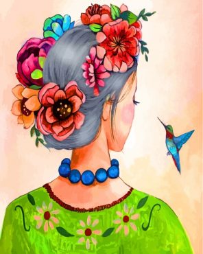 Woman And Flowers Crown Paint by numbers