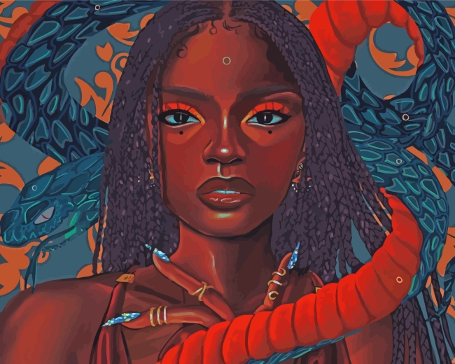 beautiful black woman painting