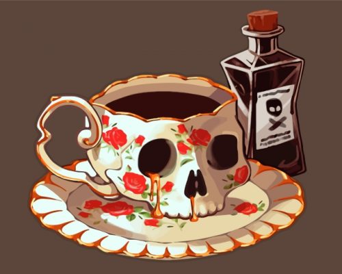 Skull Coffee Cup Paint By numbers