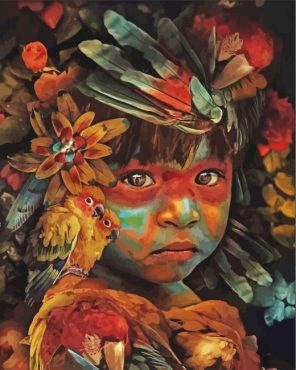 indian-boy-and-birds-paint-by-numbers
