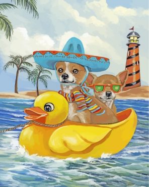 Mexican Chihuahuas Paint By Numbers - Numeral Paint Kit