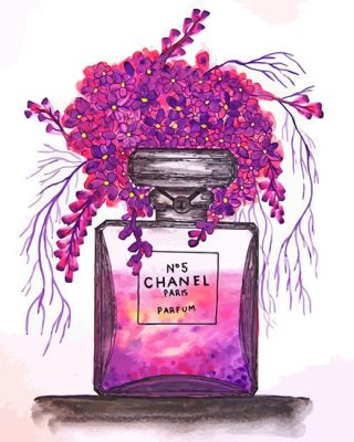 Purple Chanel Perfume Paint By Numbers - Numeral Paint Kit