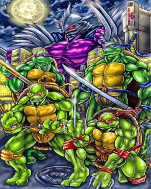 Super Shredder And Ninja Turtles Paint by numbers