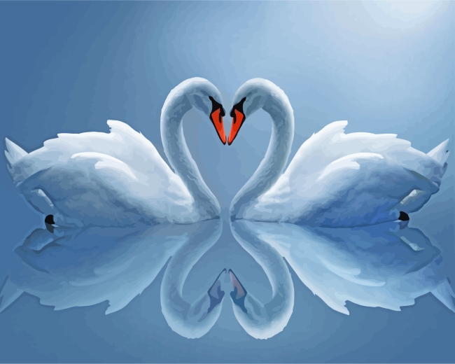 White Swans - Paint By Number - Numeral Paint
