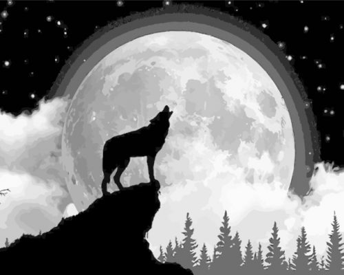 wolf-silhouette-paint-by-numbers