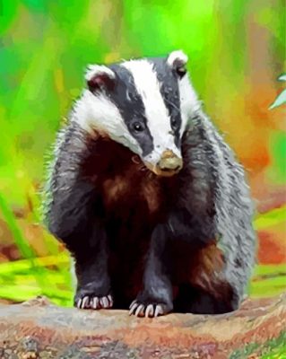 Badger In Forest Paint by numbers