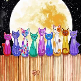 Cats In Bathroom Paint By Numbers - Numeral Paint Kit