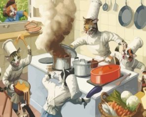 Chef Cats Cooking Paint by numbers