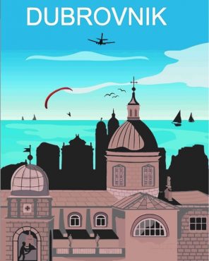Croatia Dubrovnik Poster Paint by numbers